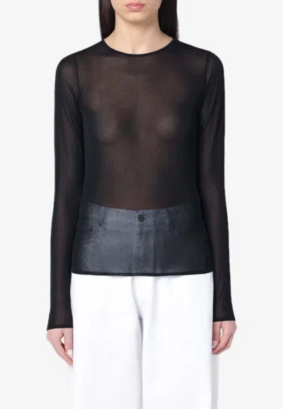 GOLDEN GOOSE DB LONG-SLEEVED SHEER TOP