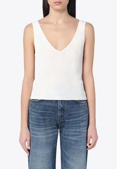 GOLDEN GOOSE DB V-NECK RIBBED TANK TOP