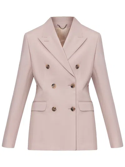GOLDEN GOOSE DIVA DOUBLE-BREASTED LIGHT WOOL GABARDINE BLAZER