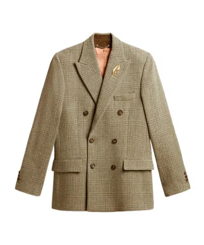 GOLDEN GOOSE MEN'S DOUBLE-BREASTED BLAZER IN SHETLAND WOOL