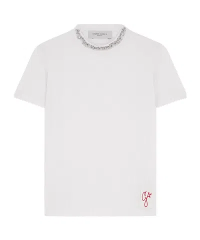 GOLDEN GOOSE GOLDEN GOOSE DELUXE BRAND EMBELLISHED CREWNECK T-SHIRT