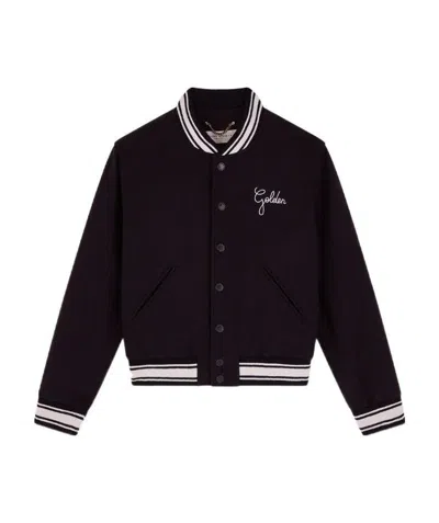 GOLDEN GOOSE GOLDEN GOOSE DELUXE BRAND LOGO EMBROIDERED STRIPED BASEBALL JACKET