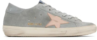 GOLDEN GOOSE GRAY & PINK SUPER STAR DOUBLE FOXING SNEAKERS