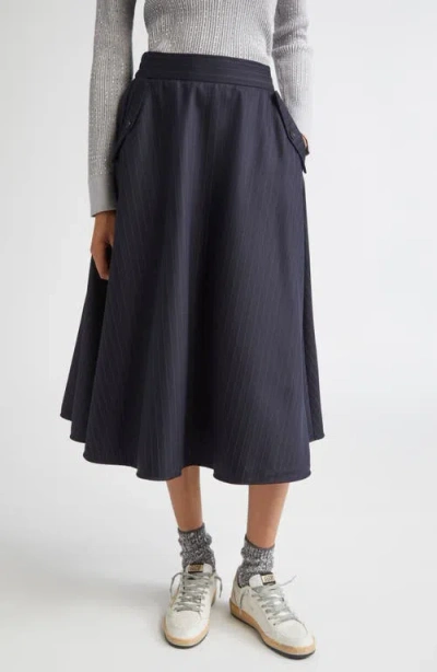GOLDEN GOOSE GOLDEN GOOSE JOURNEY PINSTRIPE WOOL BLEND CIRCLE SKIRT