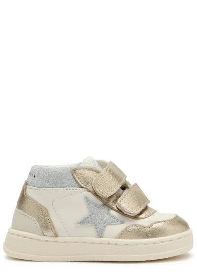 GOLDEN GOOSE GOLDEN GOOSE KIDS JUNE GLITTERED LEATHER HI-TOP SNEAKERS (IT19-IT25)