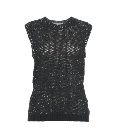 GOLDEN GOOSE KNIT VEST 'MELYSSA' WITH SEQUINS