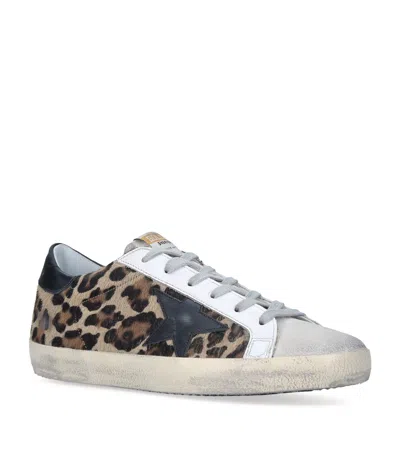 GOLDEN GOOSE LEATHER LEOPARD PRINT SUPERSTAR SNEAKERS