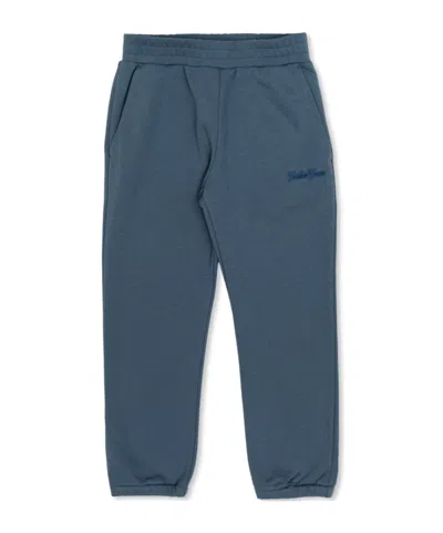 GOLDEN GOOSE KIDS BLUE JOGGERS WITH EMBROIDERY