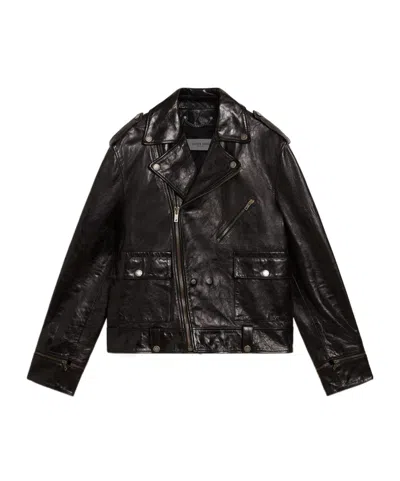 GOLDEN GOOSE GOLDEN GOOSE DELUXE BRAND OFF-CENTER ZIPPED LEATHER JACKET
