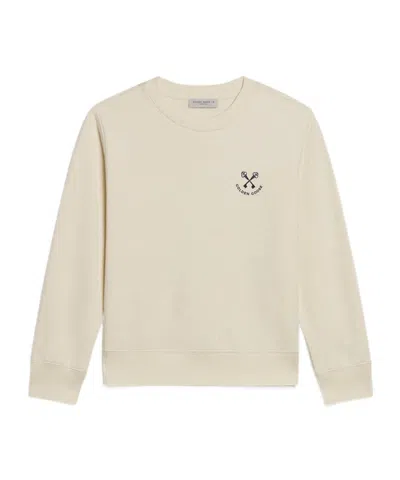 GOLDEN GOOSE GIRLS' T-SHIRT IN WORN WHITE WITH EMBROIDERY ON THE FRONT AND PRINT ON THE BACK