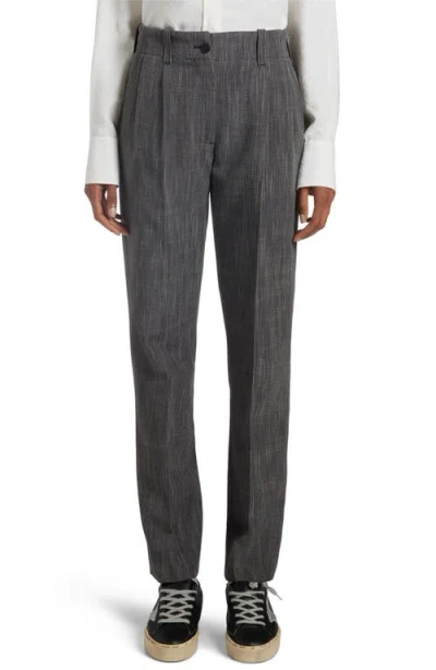 GOLDEN GOOSE GOLDEN GOOSE MÉLANGE TAPERED VIRGIN WOOL BLEND TROUSERS