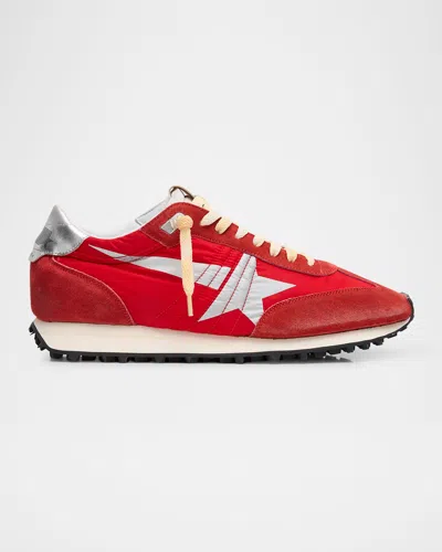 GOLDEN GOOSE MEN'S RUNNING MARATHON NYLON AND SUEDE SNEAKERS