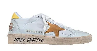 GOLDEN GOOSE GOLDEN GOOSE MEN'S SHOES VINTAGE BALL STAR LEATHER 11907 WHITE-YELLOW