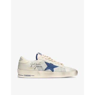 GOLDEN GOOSE MENS WHITE/COMB STARDAN LO SUEDE LOW-TOP TRAINERS EUR 40 / 6 UK