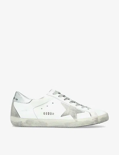 GOLDEN GOOSE MENS WHITE/OTH MENS SUPERSTAR DISTRESSED LEATHER LOW-TOP TRAINERS EUR 40 / 6 UK