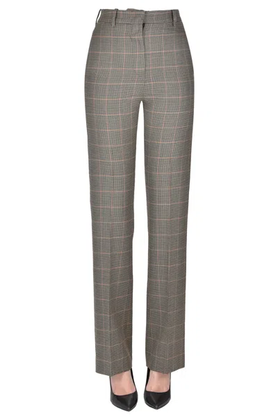 GOLDEN GOOSE MICRO HOUNDSTHOOTH PRINT WOOL TROUSERS
