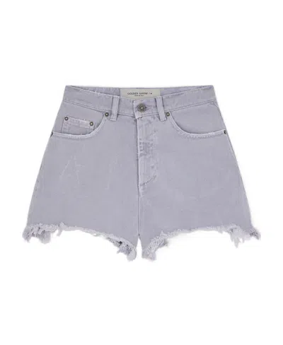 GOLDEN GOOSE RIPPED-HEM HIGH-WAISTED SHORTS