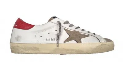 GOLDEN GOOSE GOLDEN GOOSE SCHUHE SNEAKERS HERREN VINTAGE SUPERSTAR 10953 WEISS ROT