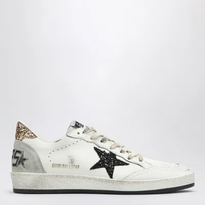 スニーカー Golden Goose Sneakers Ball Star Withe Black With Glitter Golden Goose Ball Star Sneaker White Leather/Gold/Black