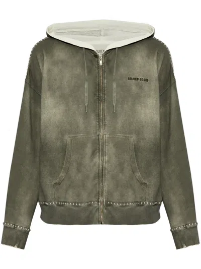 GOLDEN GOOSE SPRAYED-EFFECT STUDED HOODIE