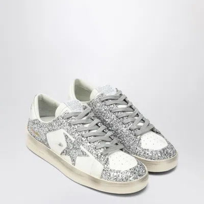 GOLDEN GOOSE GOLDEN GOOSE STARDAN WHITE/GLITTER SILVER SNEAKER WOMEN