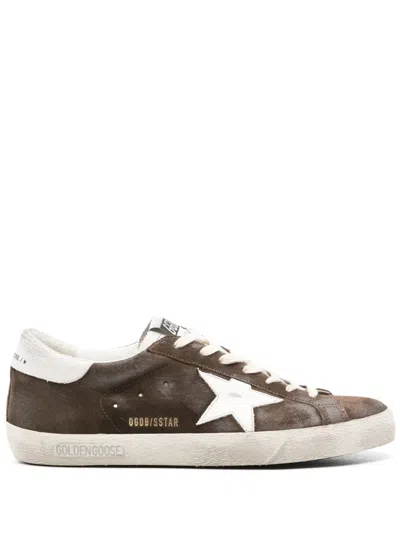 GOLDEN GOOSE SUPER-STAR DISTRESSED SUEDE SNEAKERS