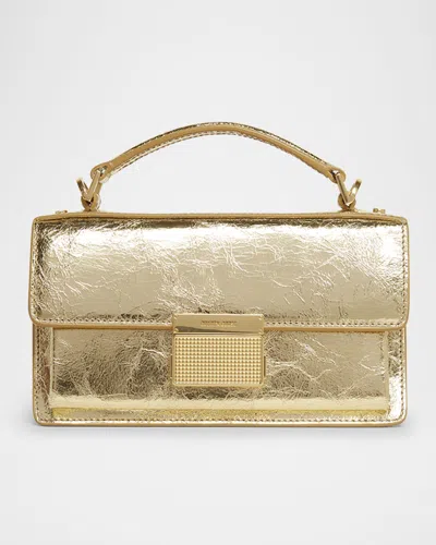 GOLDEN GOOSE VENEZIA SMALL SHINY WAVY LEATHER CROSSBODY BAG