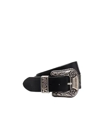 GOLDEN GOOSE GOLDEN GOOSE DELUXE BRAND LOGO PLAQUE BUCKLE BELT