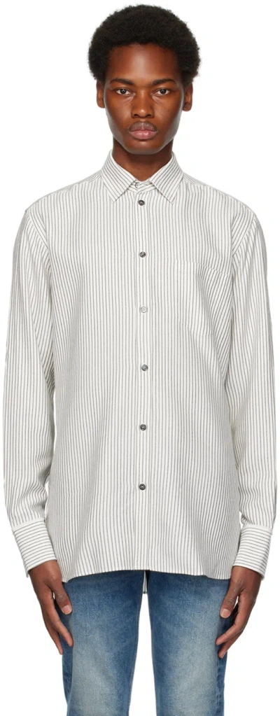 GOLDEN GOOSE WHITE & BLACK STRIPED SHIRT