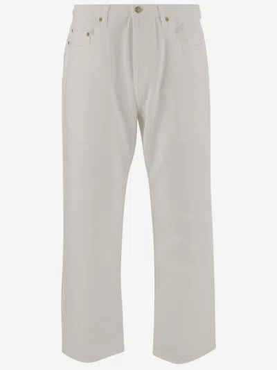 GOLDEN GOOSE MEN WHITE STRAIGHT FIT JEANS, 32 LUXURY JEANS FOR MEN DARVEYS