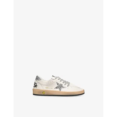 GOLDEN GOOSE KIDS' BALLSTAR LEATHER LOW-TOP TRAINE