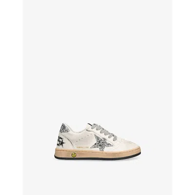 GOLDEN GOOSE KIDS' BALLSTAR LEATHER LOW-TOP TRAINE