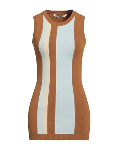 GOLDEN GOOSE GOLDEN GOOSE WOMAN TOP BROWN SIZE S COTTON, POLYAMIDE, ELASTANE