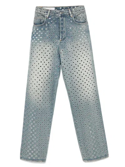 GOLDEN GOOSE GOLDEN GOOSE WOMEN JOURNEY W`S PANT KIM SAND WASH ALL OVER EYELET