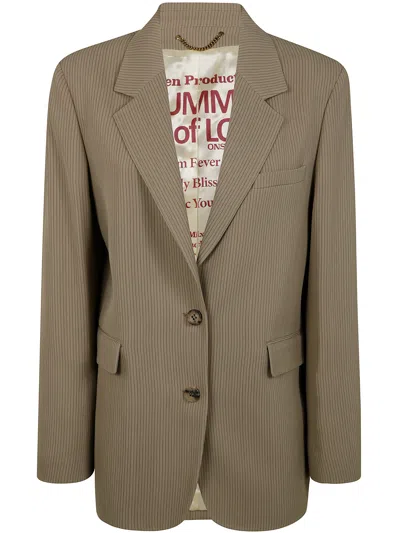 GOLDEN GOOSE GOLDEN GOOSE WOMEN JOURNEY W`S SB OVER JACKET MAIA PINSTRIPE BLEND VISCOSE