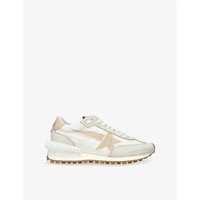 GOLDEN GOOSE WOMENS GOLDEN GOOSE RUNNING MARATHON 15723 SUEDE AND FABRIC LOW-TOP TRAINERS