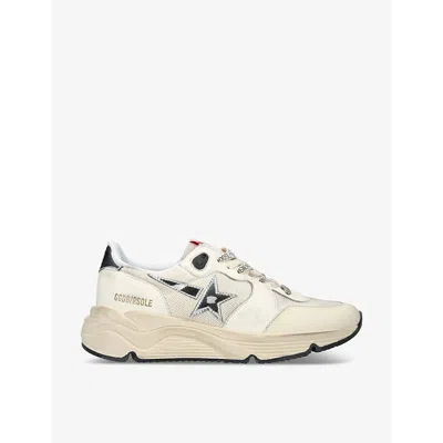 GOLDEN GOOSE WOMENS WHITE/COMB RUNNING SOLE 11894 SUEDE AND MESH LOW-TOP TRAINERS EUR 35 / 2 UK