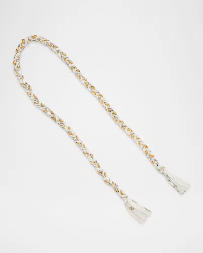 GOLDEN GOOSE WOVEN CHAIN & FABRIC BAG CHARM STRAP