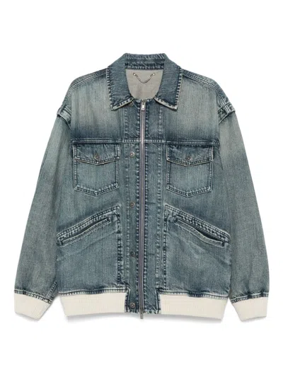 GOLDEN GOOSE ZIP-UP DENIM JACKET