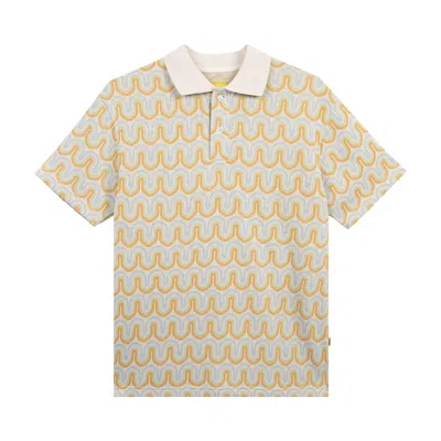 GOLF WANG GOLF WANG STRIPE KNIT POLO 'CREAM COMBO'