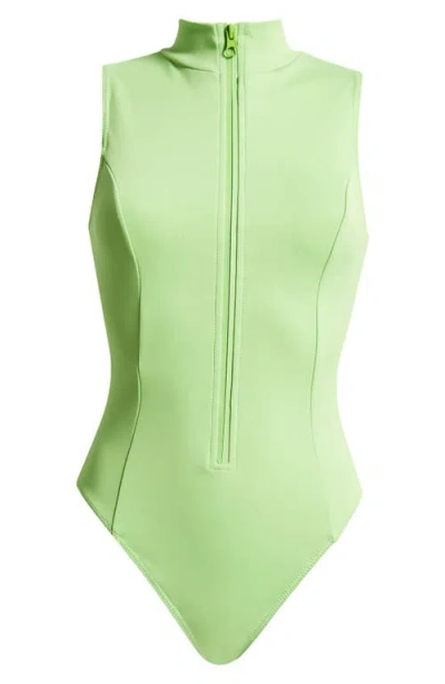 GOOD AMERICAN GOOD AMERICAN COMPRESSION ZIP-UP ONE-PIECE SWIMSUIT