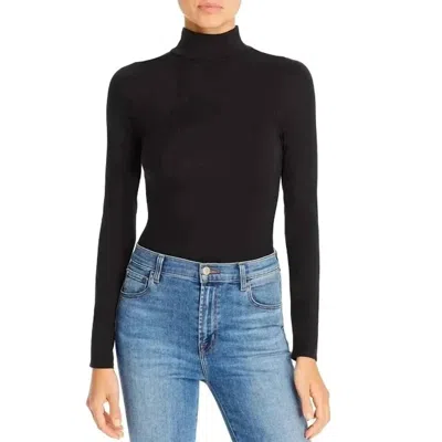 GOOD AMERICAN RUCHED TURTLE NECK BODYSUIT IN BLACK