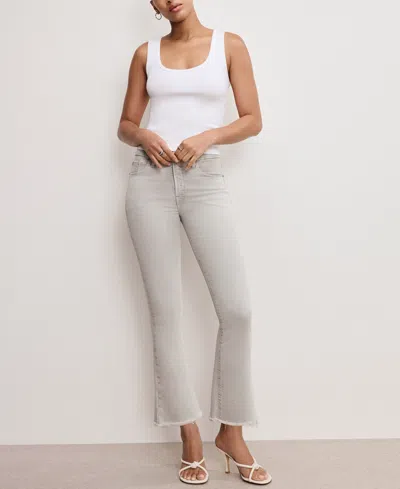 GOOD AMERICAN WOMEN'S SOFT TECH GOOD LEGS CROPPED MINI BOOTCUT JEANS