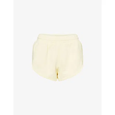 GOOD AMERICAN WOMENS LIGHT RAY001 TERRY LOW-RISE COTTON-JERSEY SHORTS XS