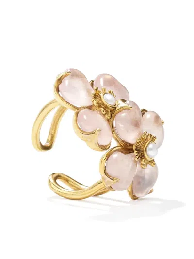 GOOSSENS TOI & MOI CLOVER GOLD-PLATED RING