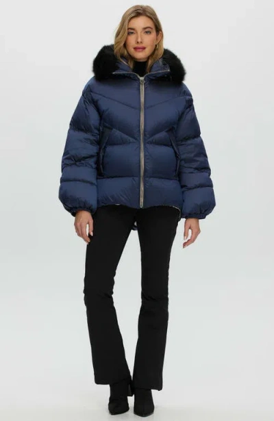 GORSKI GORSKI APRES-SKI HIGH-LOW JACKET WITH TOSCANA DETACHABLE TRIM