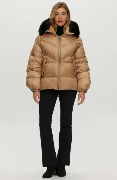 GORSKI GORSKI APRES-SKI HIGH-LOW JACKET WITH TOSCANA DETACHABLE TRIM