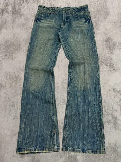 GOSTAR DE FUGA X HYSTERIC GLAMOUR JEAN WASHED BLUE WAY JEAN ZIGZAG BORO PCOKET (SIZE 31)