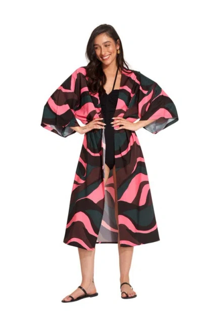 GOTTEX BEACH LIFE GOTTEX BEACH LIFE IRIS MIDI SWIM COVER UP KIMONO