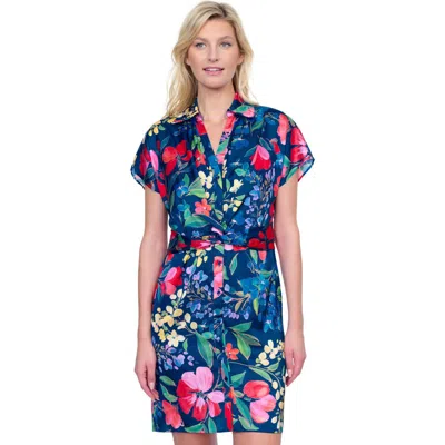 GOTTEX GOTTEX GARDEN DREAM BUTTON-DOWN SHIRT DRESS COVER-UP